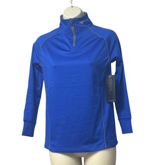 Mizuno Girls Comp 1/2 Zip Hit Top, Royal Blue, M (10/12) - Picture 2 of 9